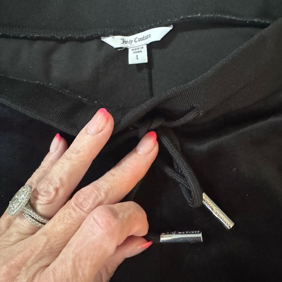 Juicy Couture Black Velour Track Pants & Hoodie Set - Picture 6 of 10